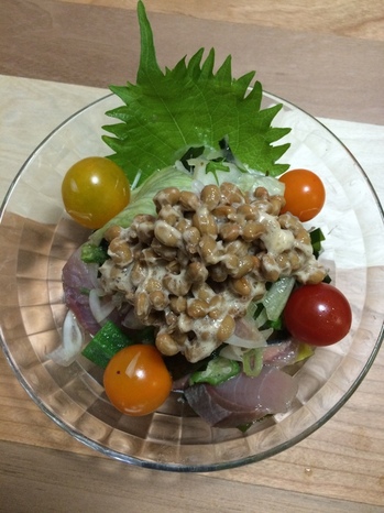海鮮オクラの納豆かけサラダ.JPGのサムネイル画像